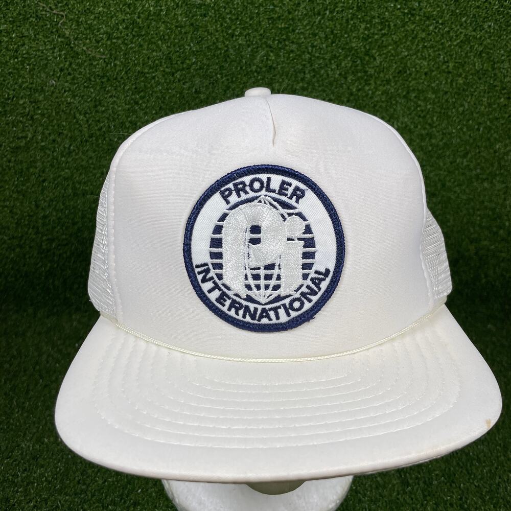 Vintage Sport Cap White Proler International Trucker Hat One Size